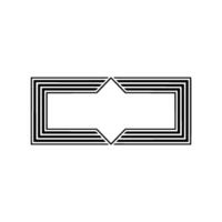 Geometric Deco Frame, Minimalist - Outline vector