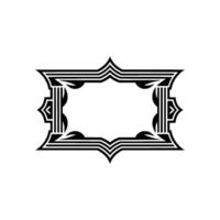 Art Deco Frame, Geometric Ornamentation, Elegant Border, Linear vector
