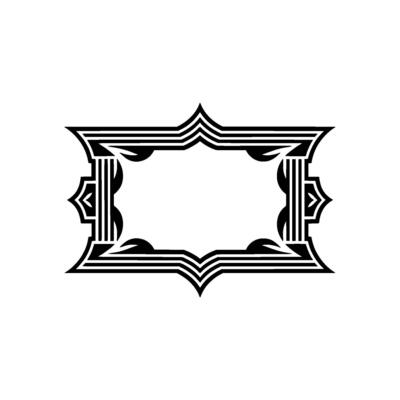 Art Deco Frame, Geometric Ornamentation, Elegant Border, Linear