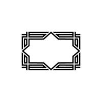 Geometric Deco Frame, Minimalist, Elegant Border. vector
