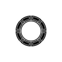 Geometric Circle Emblem, Minimalist, Modern, Outline vector