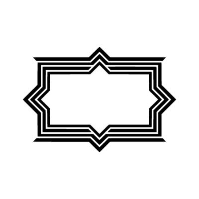 Geometric Star Frame, Minimalist, Elegant Border, Outline