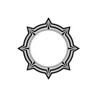 Geometric Starburst Frame, Minimalist - Outline vector