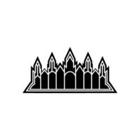 Gothic Silhouette Regal Castle Outline, Minimalist vector