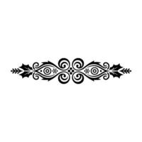 Elegant Black Floral Border, Vintage Element, Swirls vector