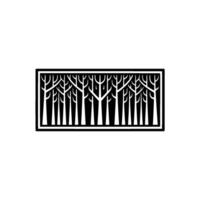 Serene Forest Silhouette, Minimalist vector