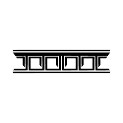 Geometric Deco Border, Minimalist, Elegant Pattern - Linear