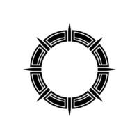 Geometric Tribal Circle, Minimalist - Outline vector