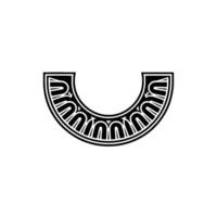 Stylized Crescent Moon Emblem, Minimalist vector