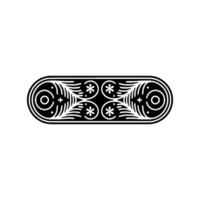 Intricate Black White Scroll Motif, Vintage vector