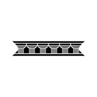 Geometric Temple Silhouette, Minimalist vector
