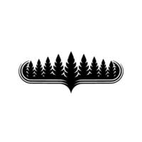 Stylized Forest Crest, Minimalist Emblem, Silhouette vector