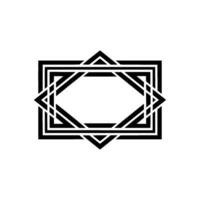 Geometric Deco Frame, Minimalist, Elegant Border, Layout vector