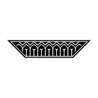 Geometric Deco Crest Stylized Black White Ornament vector