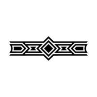 Geometric Deco Border, Stylized Black White, Linear vector
