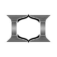 Geometric Temple Frame, Minimalist, Elegant Outline vector