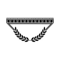 Geometric Laurel Emblem, Vintage vector