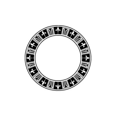 Elegant Fleur-de-Lis Border, Vintage Element