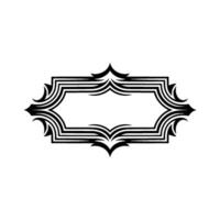 Intricate Black Frame, Stylized Ornamentation, Minimalist vector