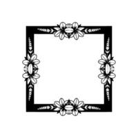 Elegant Floral Frame, Minimalist - Lotus vector