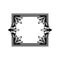 Elegant Floral Frame, Vintage Style, Minimalist vector