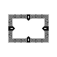 Geometric Lock Frame, Classical, Minimalist Border vector