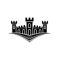 Stark Fortress Silhouette, Minimalist Emblem vector