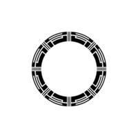 Geometric Circle Frame, Minimalist, Circular Motif - Monochrome vector