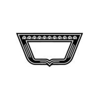 Geometric Shield Emblem, Art Deco Style, Retro vector