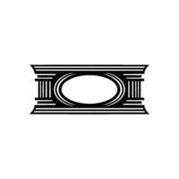 Geometric Deco Emblem, Minimalist, Oval vector