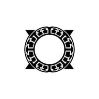 Geometric Tribal Ornament, Circular Motif, Minimalist vector