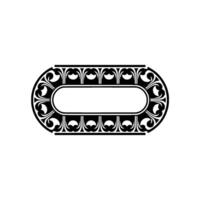 Ornate Oval Border, Vintage Element vector
