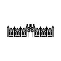 Geometric Fortress Silhouette, Minimalist, Architecture vector
