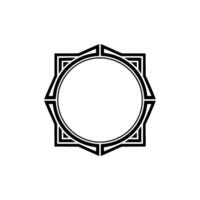Geometric Deco Frame, Minimalist, Monoline vector