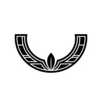 Geometric Wreath Emblem, Minimalist vector