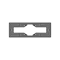 Geometric Deco Frame, Minimalist - Monoline vector