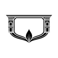 Art Deco Shield Emblem, Elegant, Vintage Motif vector