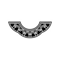 Geometric Crescent Ornament, Minimalist vector