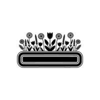 Botanical Border, Minimalist Floral vector