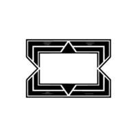 Geometric Deco Frame, Minimalist, Elegant Border, - Modern vector