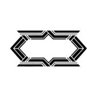 Geometric Deco Frame, Minimalist, Elegant Border, - Symmetrical vector