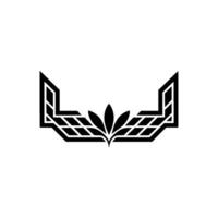 Geometric Leaf Emblem, Modern Minimalist vector