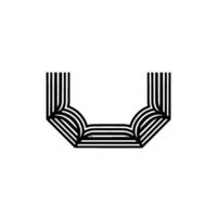 Abstract U-Shape, Linear Minimalism, Gradient Depth vector