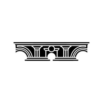 Art Deco Archway Ornament, Geometric, Stylized