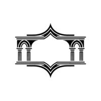Geometric Archway Emblem, Vintage Style, Minimalist, Frame vector