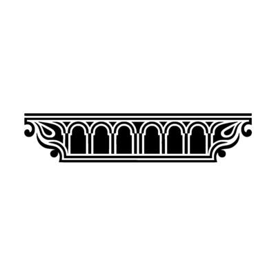 Ornate Gothic Arch Decorative Element, Vintage Style