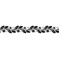 Elegant Floral Border, Vintage, Decorative Element, Line vector