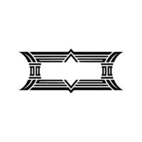 Geometric Deco Frame, Streamlined, Minimalist Emblem vector