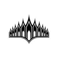 Gothic Archway Silhouette, Minimalist Emblem, Architecture vector