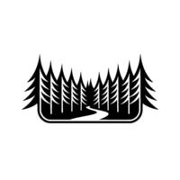 Minimalist Forest Trail Emblem, Adventure Serenity vector